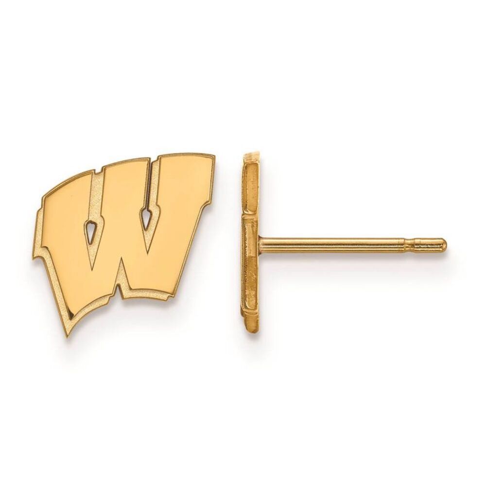 14k Gold Plated Silver Univ. of Wisconsin XS (Tiny) Post Earrings